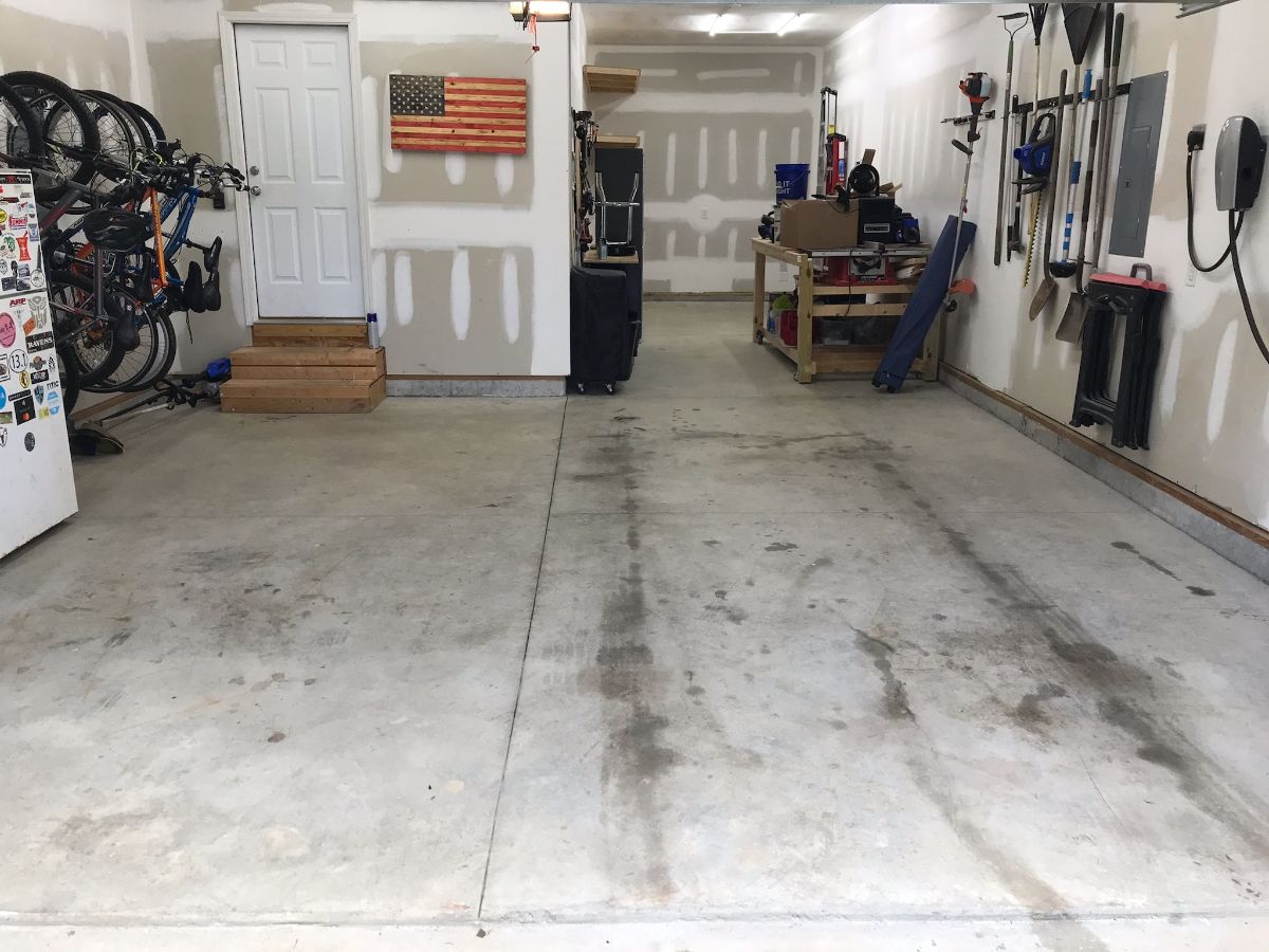 garage floor before